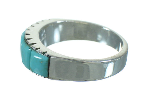 Turquoise And Genuine Sterling Silver Southwest Ring Size 6-3/4 YX76479